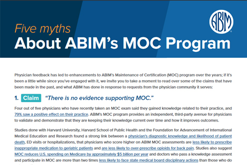 Five Myths About ABIM's MOC Program